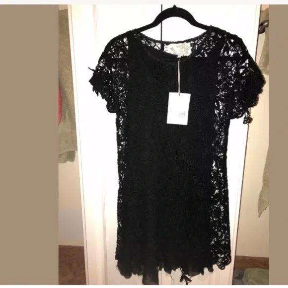 Johnny Was Alexis Crochet Tunic, Black - Picture 1 of 8